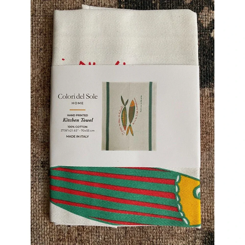 NEW Colori del Sole Colorful Fish Design Kitchen Towel